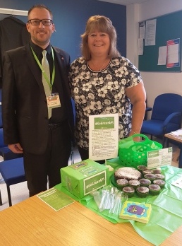 #GoGreen4PS 2017 - Boots 1301 Fremlin Walk, Paolo Cavallo (PS Ambassador, Sore Based Pharmacist) and Helen Allen (Store Manager)